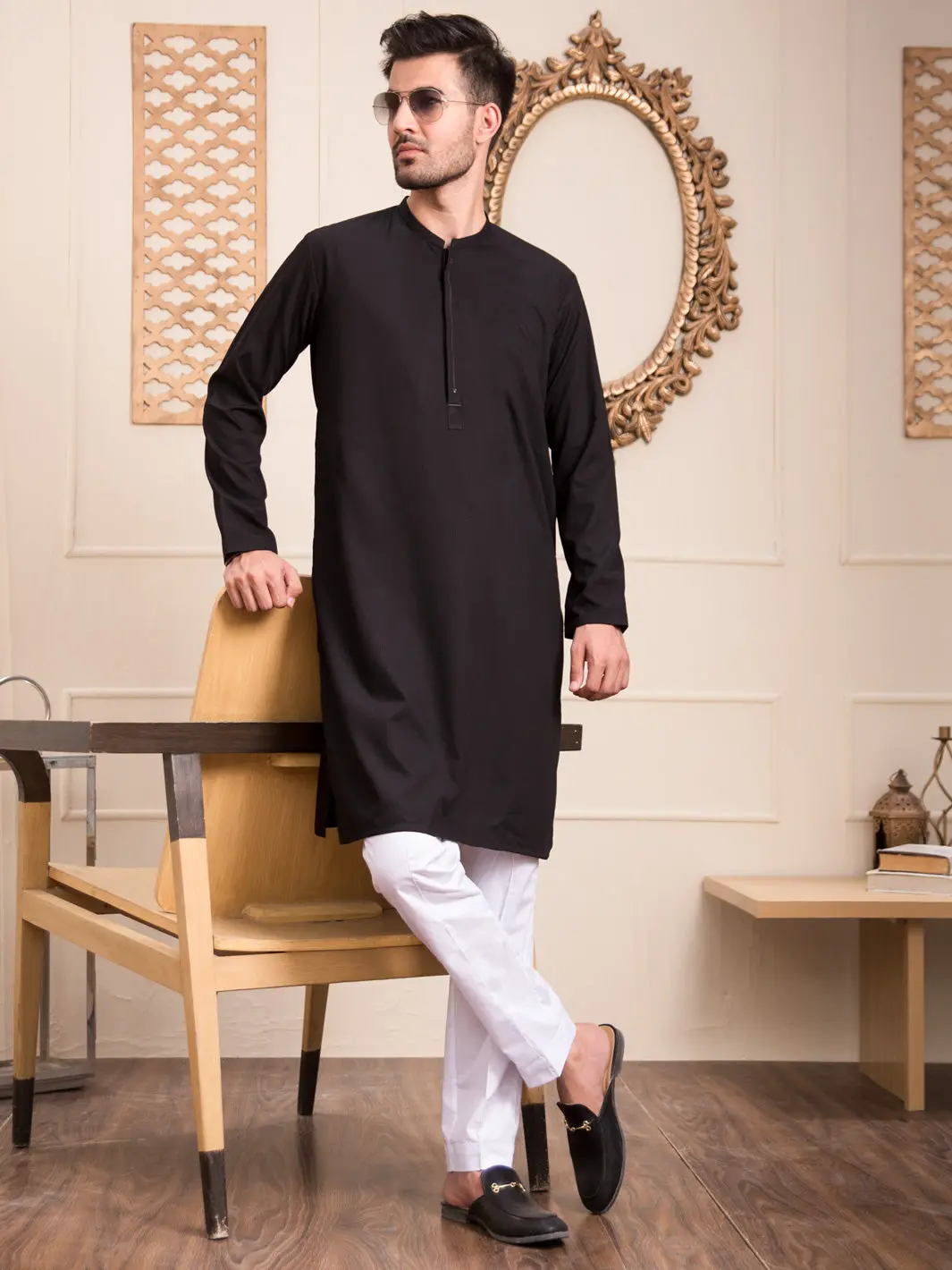 Black Blended Kurta - Al-K-937 1