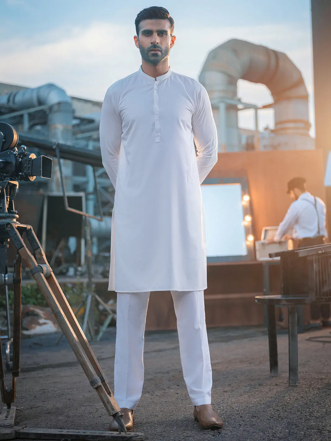 White Blended Kurta - Al-K-971 1