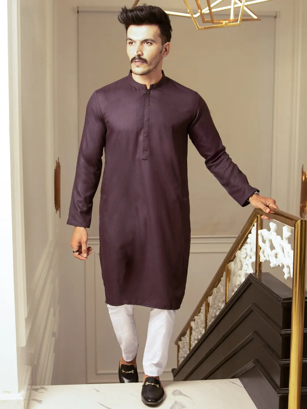 Maroon Blended Kurta - Al-K-974 1