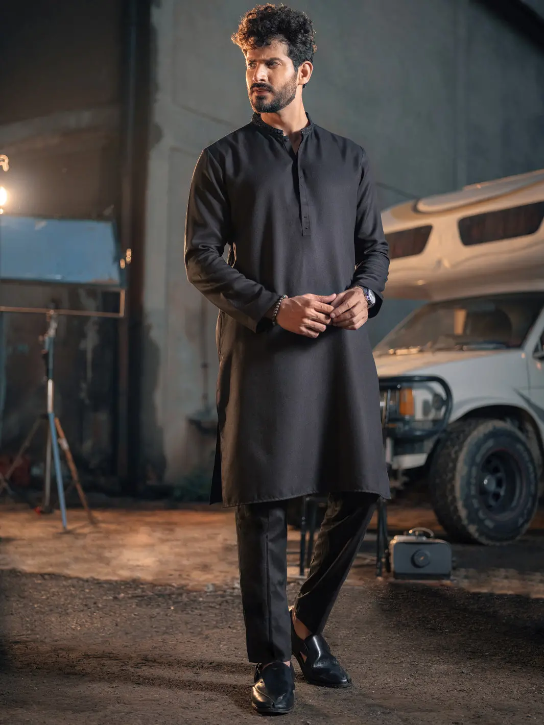 Black Blended Kurta - Al-K-976 1