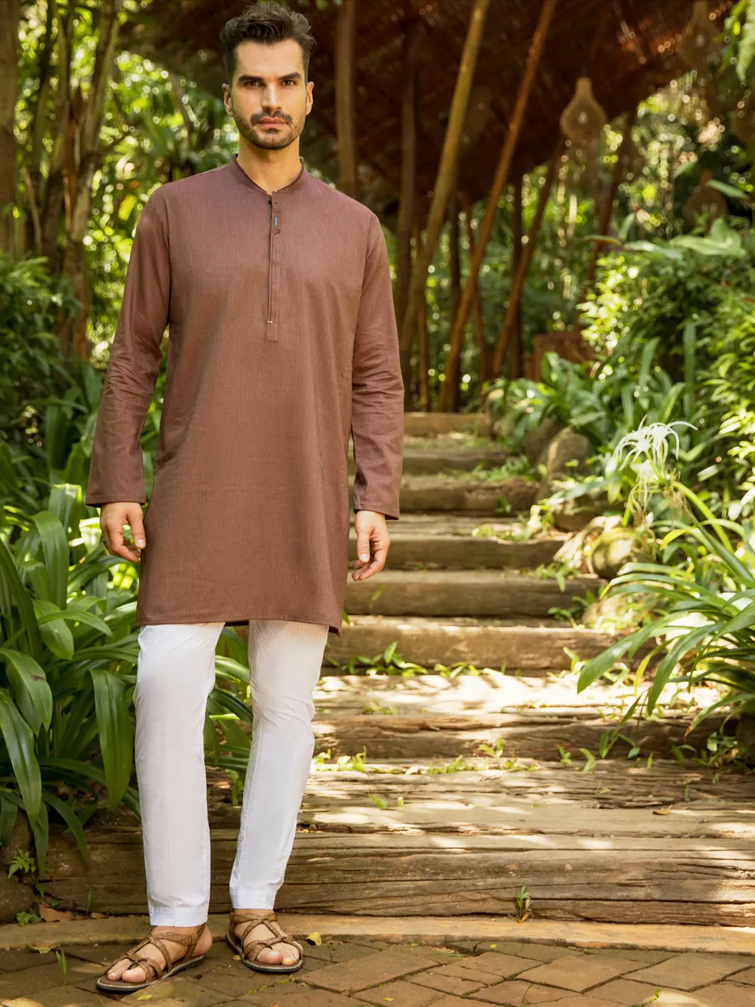 Maroon Cotton Kurta - Al-K-999 1