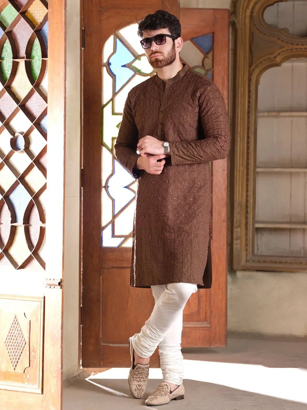 Brown Blended Formal Kurta - Al-K-Sp-028 1