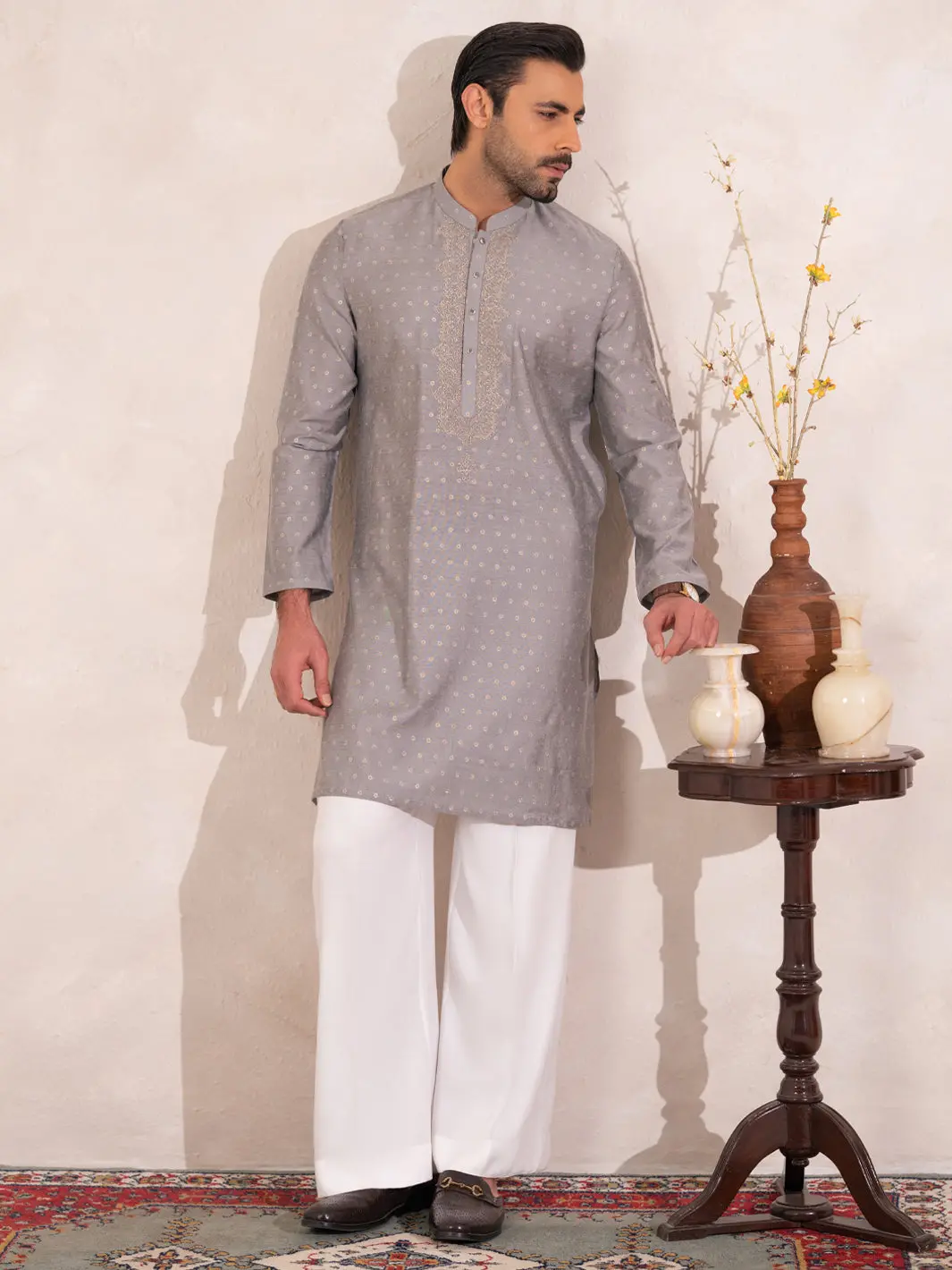 Grey Plain Special Kurta - Al-K-Sp-072A 1