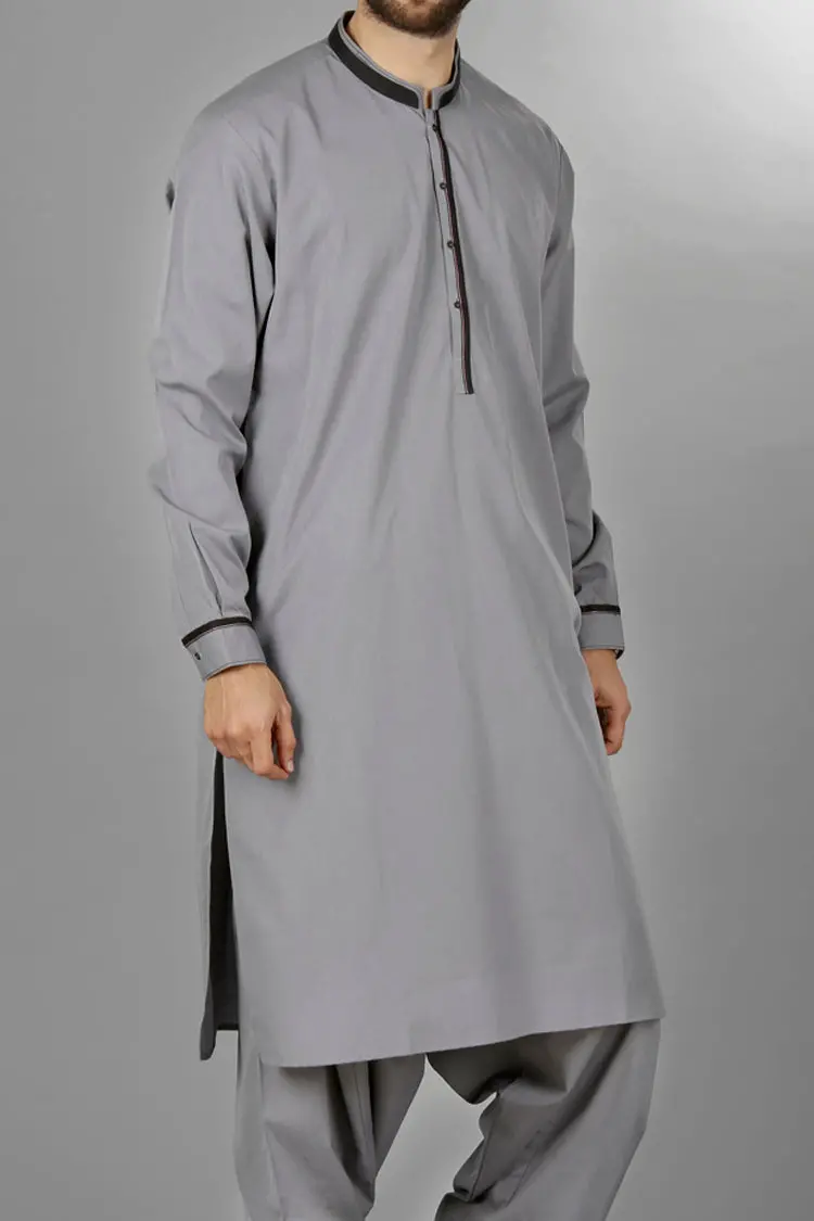 Grey Kameez Shalwar - Al-Ks-2096 1