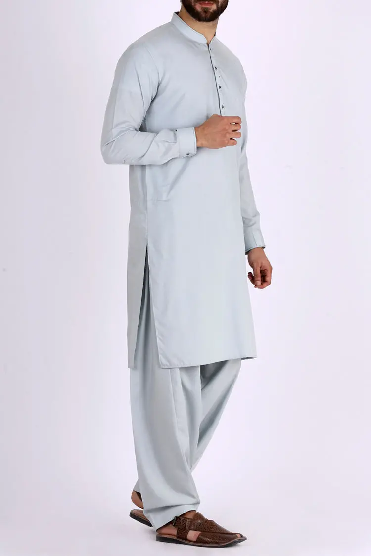 Sea Blue Blended Kameez Shalwar - Al-Ks-2309 1