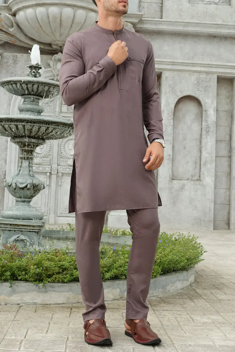 Light Purple Blended Kurta Pajama - Al-Ks-2464 1