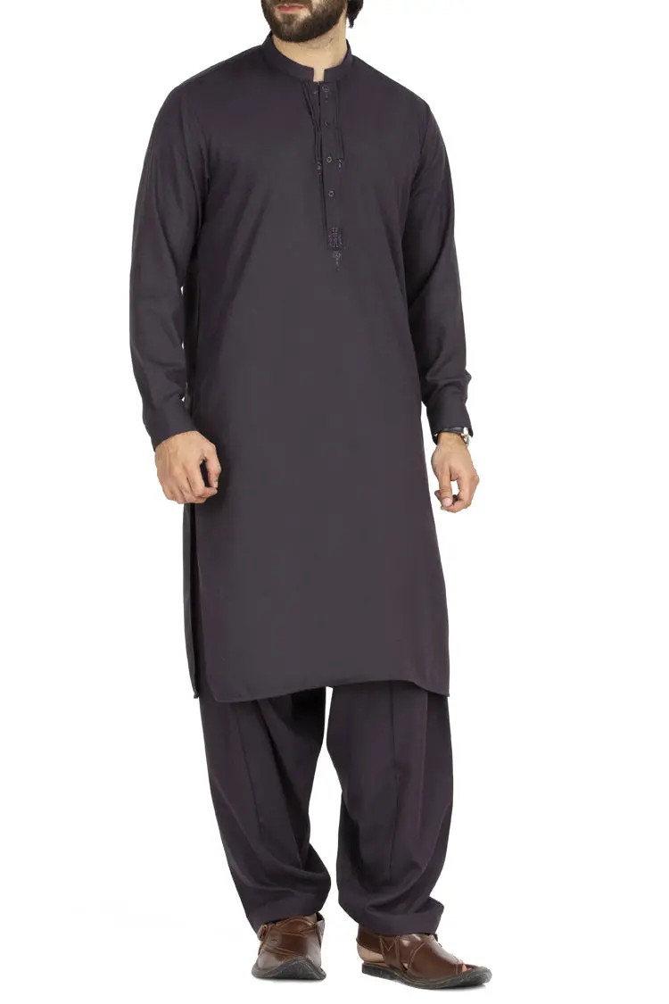 Purple Blended Kameez Shalwar - Al-Ks-2470 1