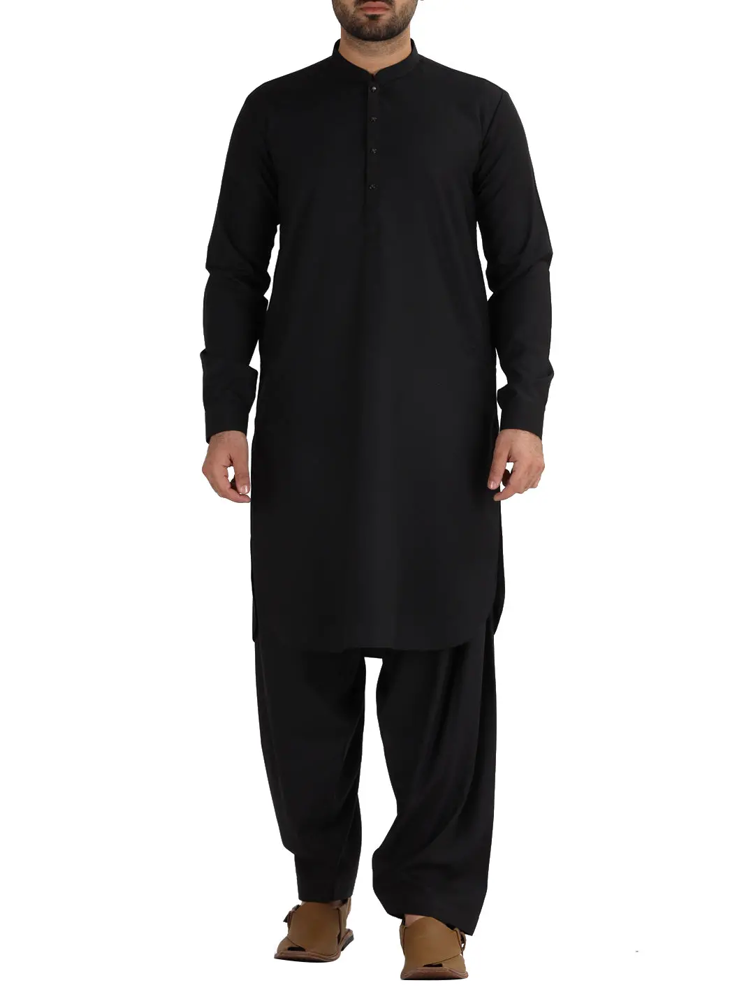 Black Blended Kameez Shalwar - Al-Ks-2472 1