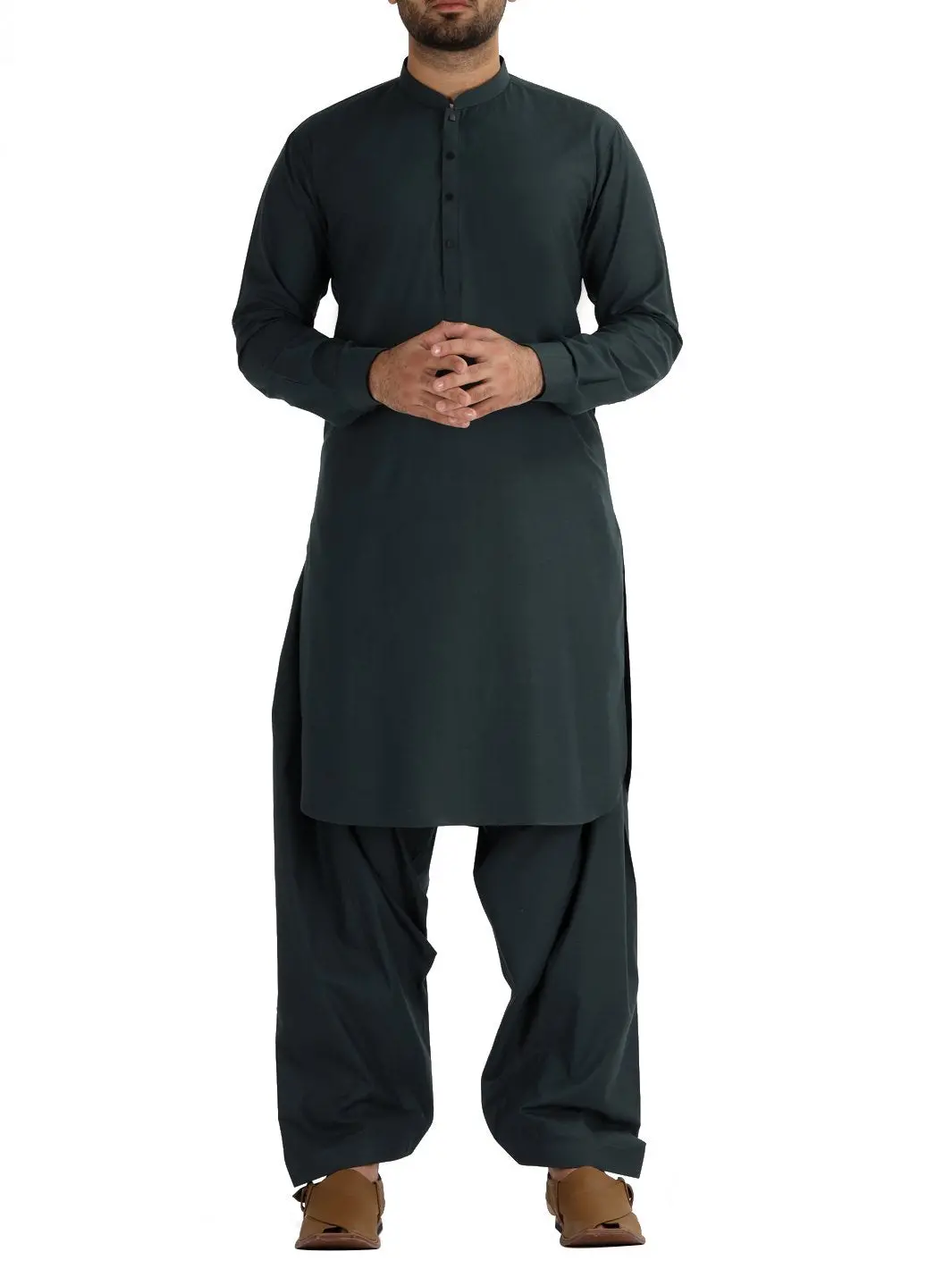 Green Blended Kameez Shalwar - Al-Ks-2485-R1 1