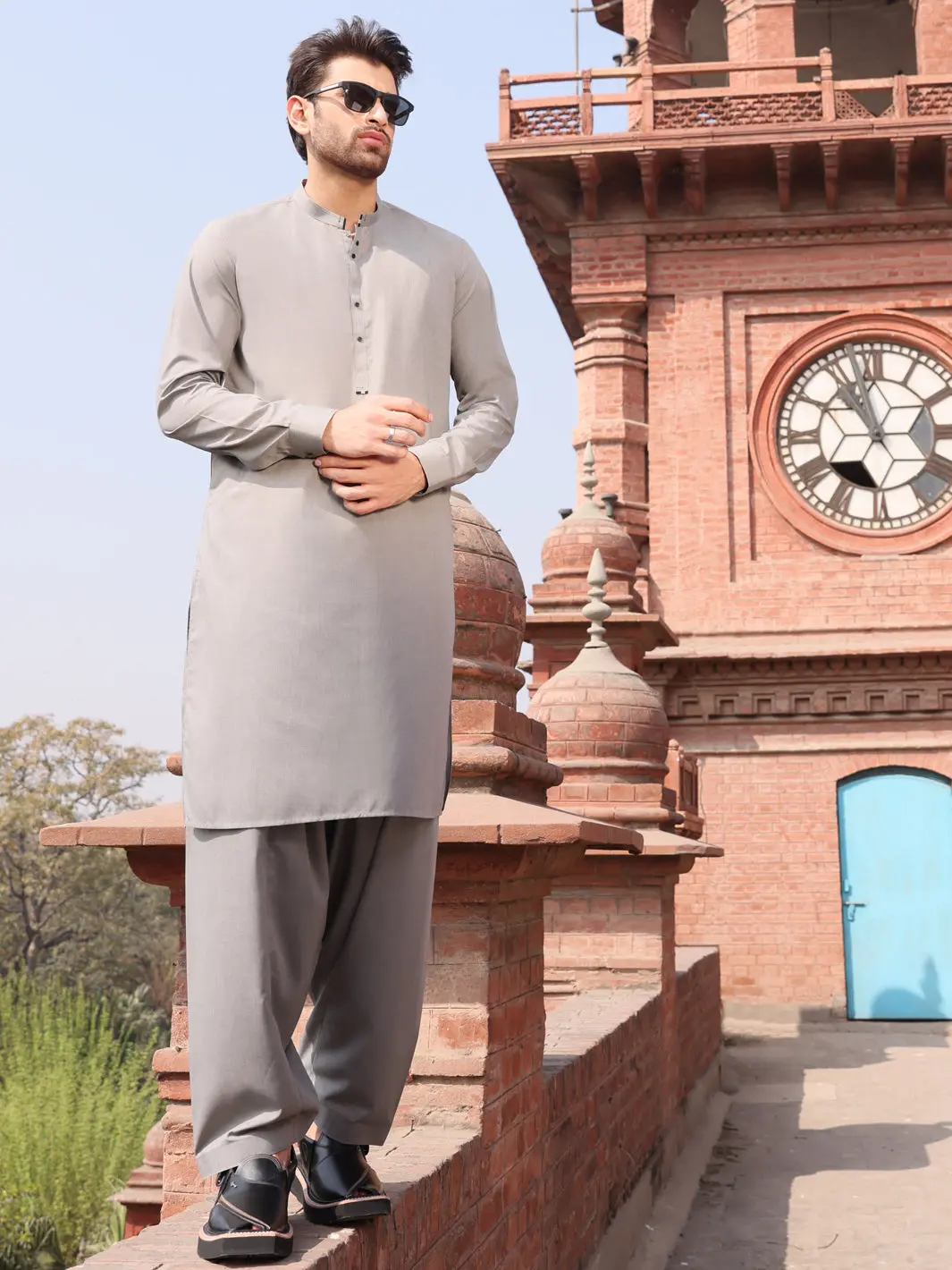 Grey Blended Kameez Shalwar - Al-Ks-2525 1