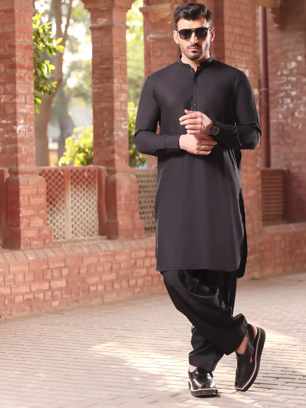 Black Blended Kameez Shalwar - Al-Ks-2543 1