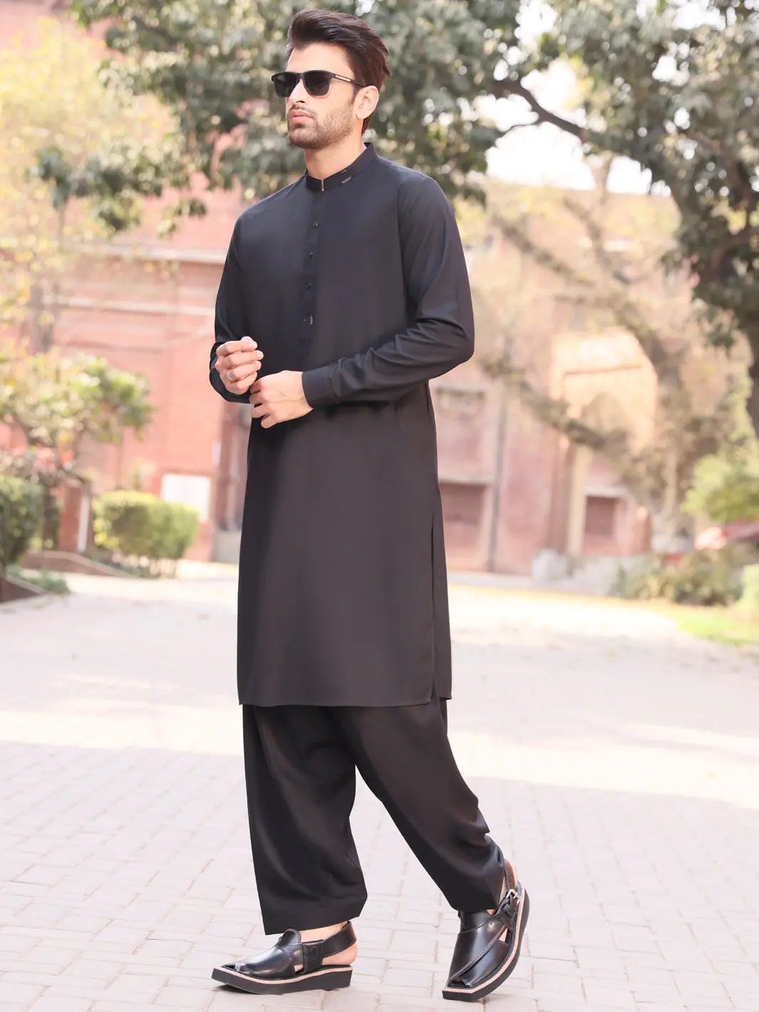 Black Blended Kameez Shalwar - Al-Ks-2545 1