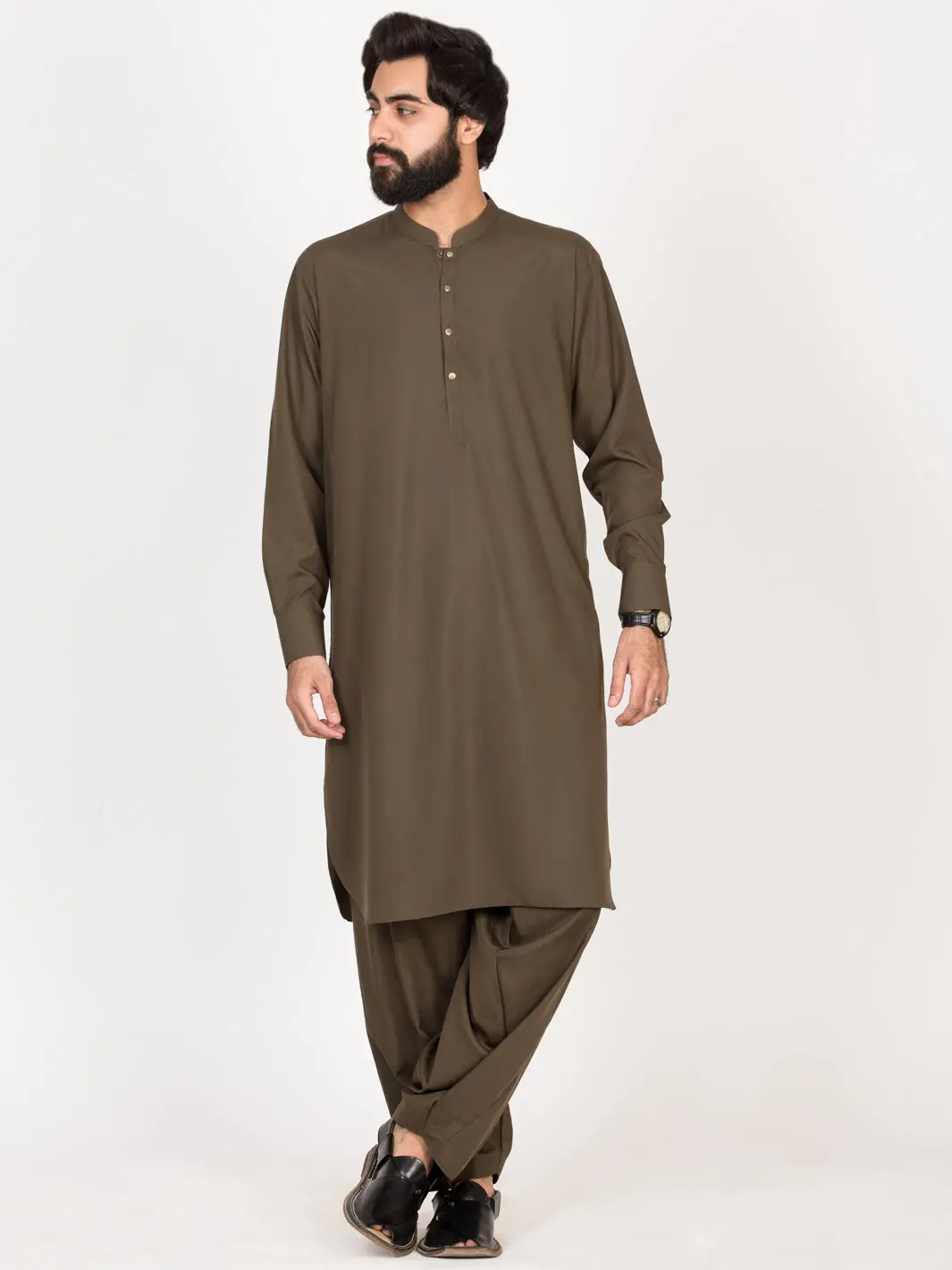 Green Blended Kameez Shalwar - Al-Ks-2645 1