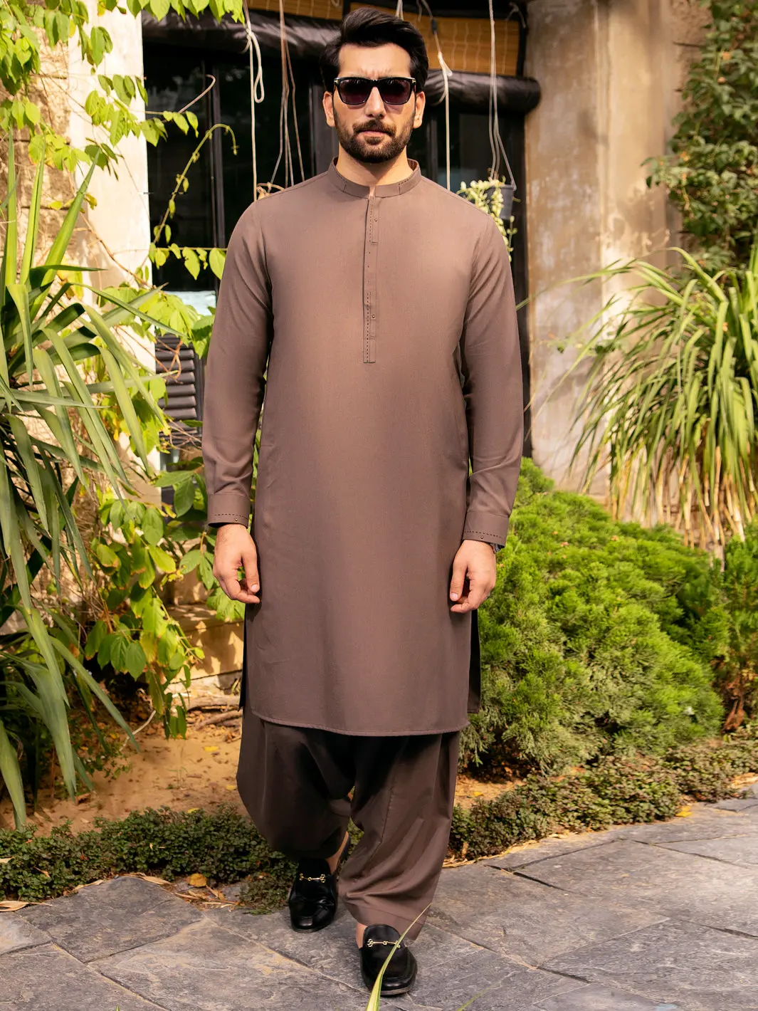 Brown Blended Kameez Shalwar - Al-Ks-2700 1