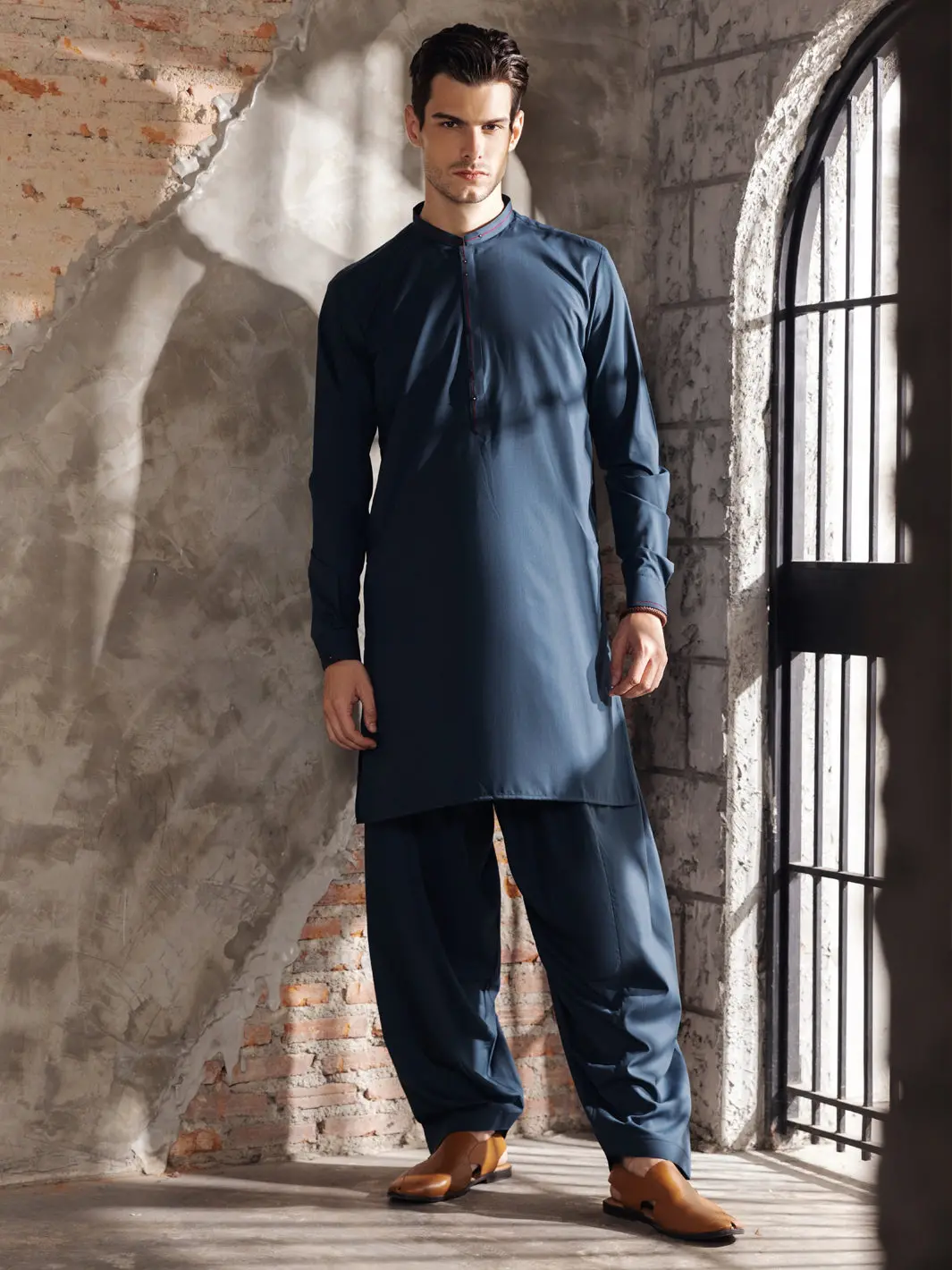 Blue Blended Kameez Shalwar -Al-Ks-2736 1