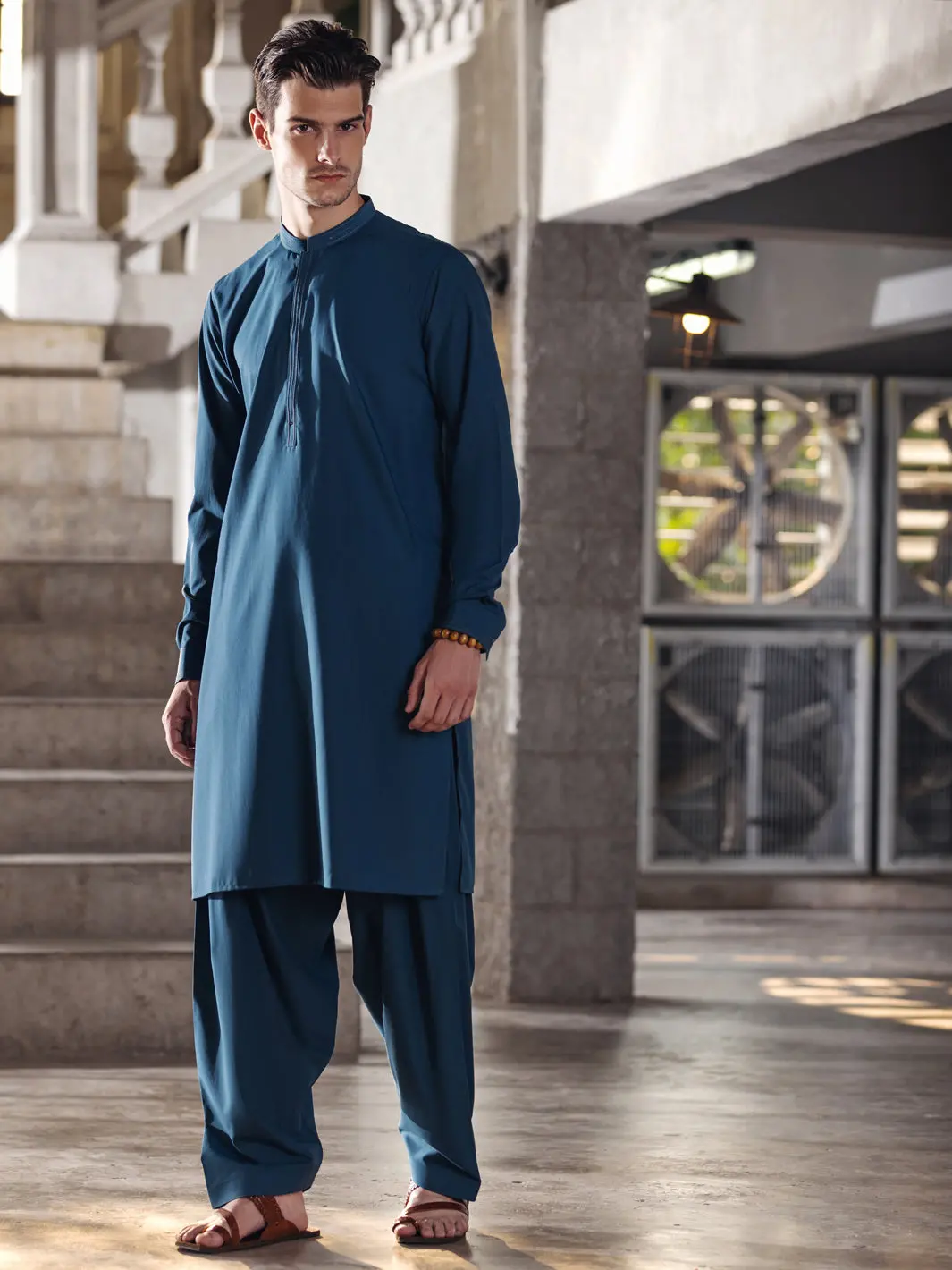 Blue Blended Kameez Shalwar -Al-Ks-2737 1