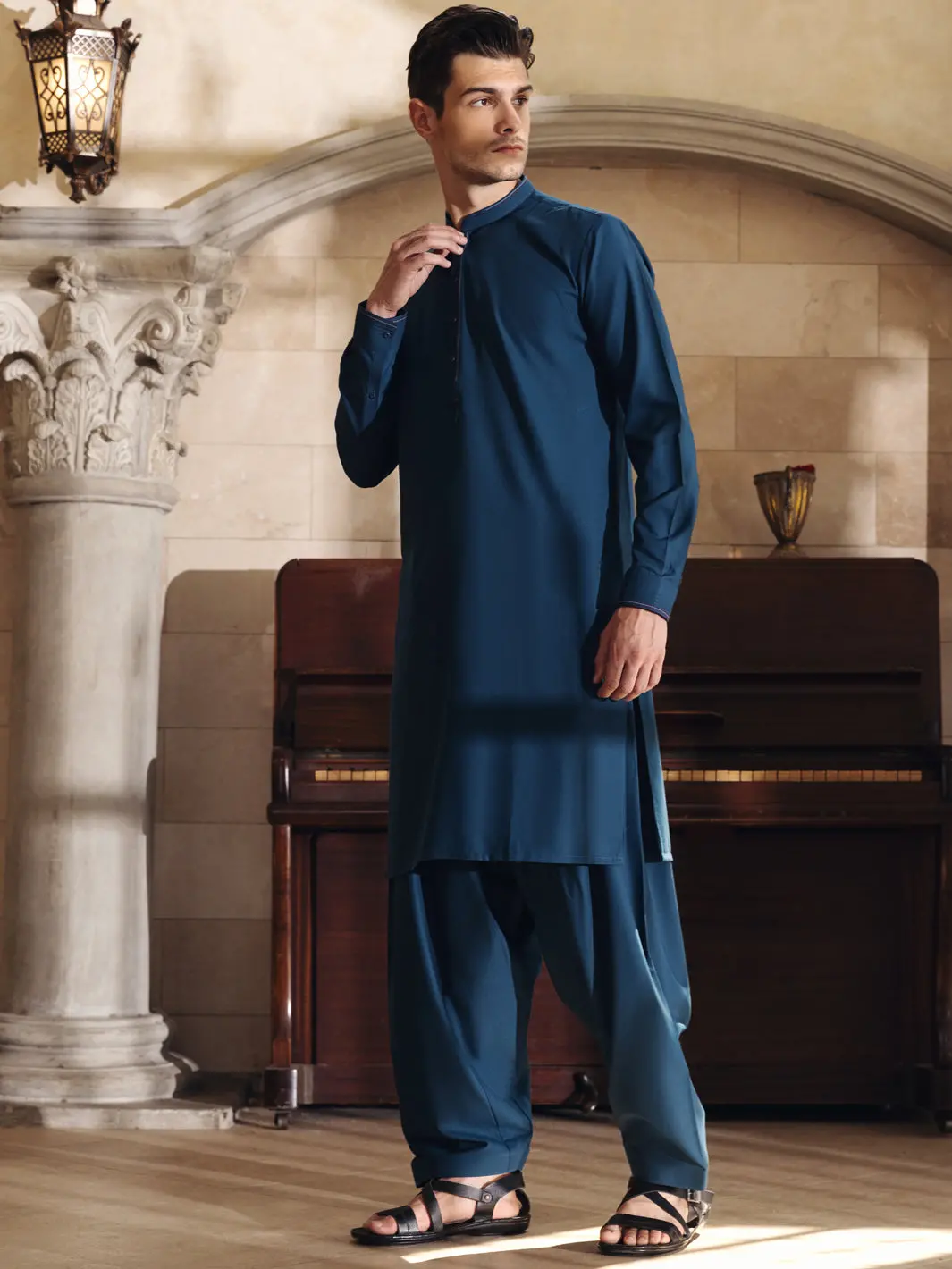 Blue Blended Kameez Shalwar -Al-Ks-2739 1