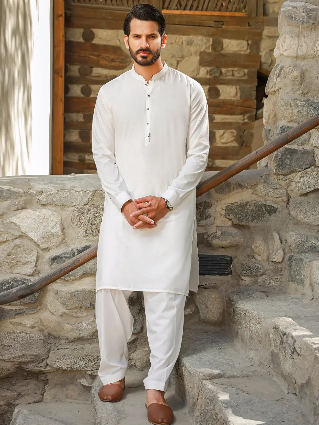 Off White Kameez Shalwar - Al-Ks-2745 1