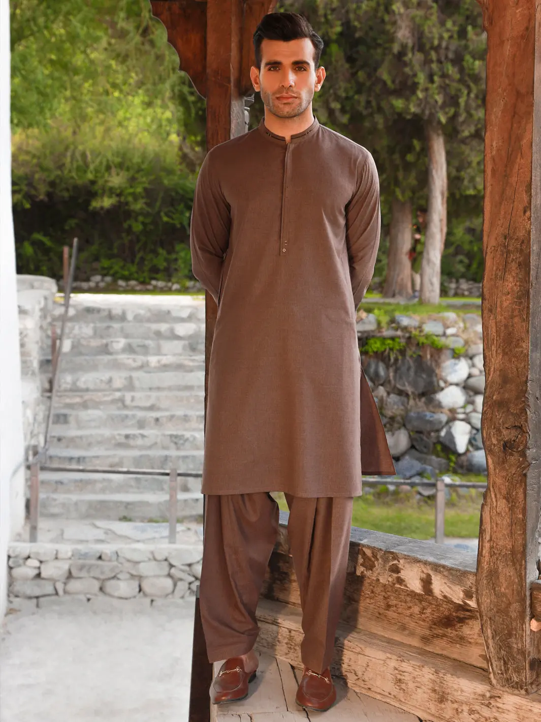 Brown Kameez Shalwar - Al-Ks-2750 1