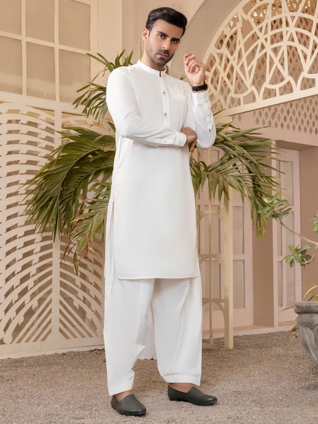 White Kameez Shalwar - Al-Ks-2775 1