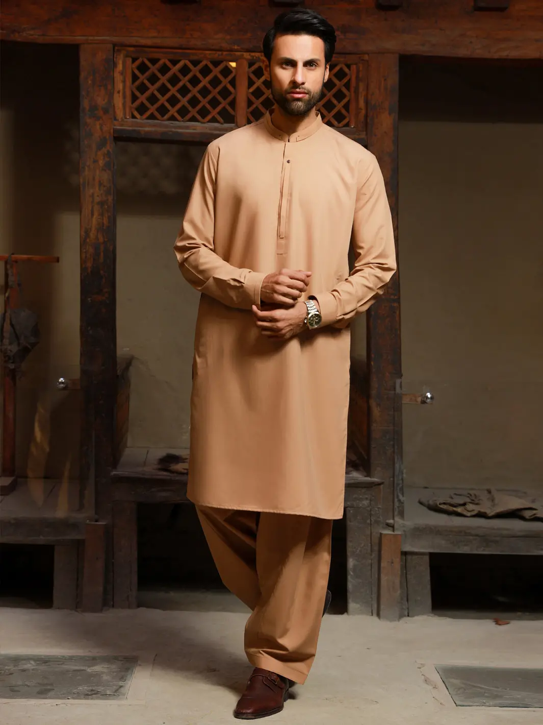 Beige Kameez Shalwar - Al-Ks-2790 1