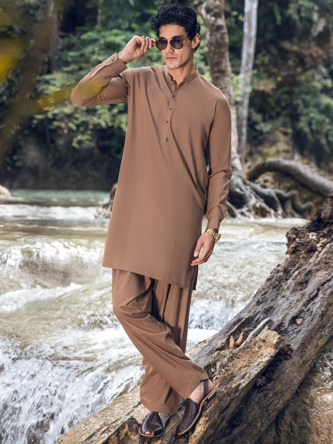 Brown Kameez Shalwar - Al-Ks-2814 1