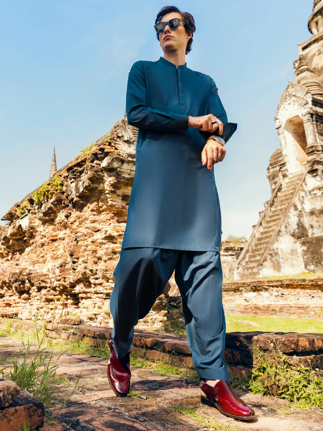 Blue Kameez Shalwar - Al-Ks-2817 1
