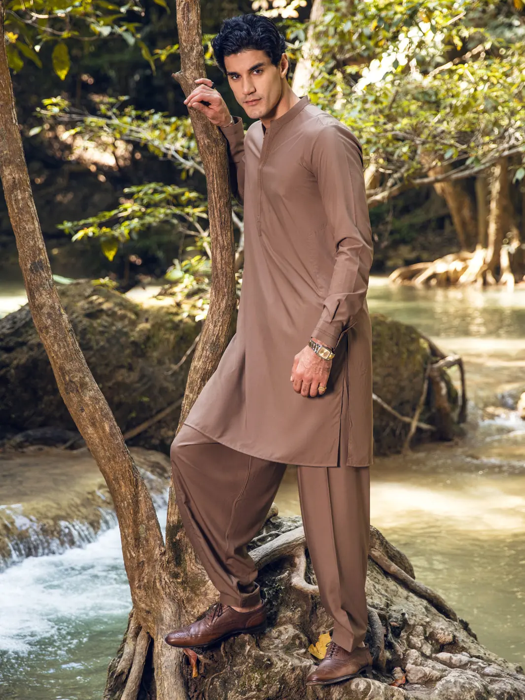Brown Kameez Shalwar - Al-Ks-2820 1