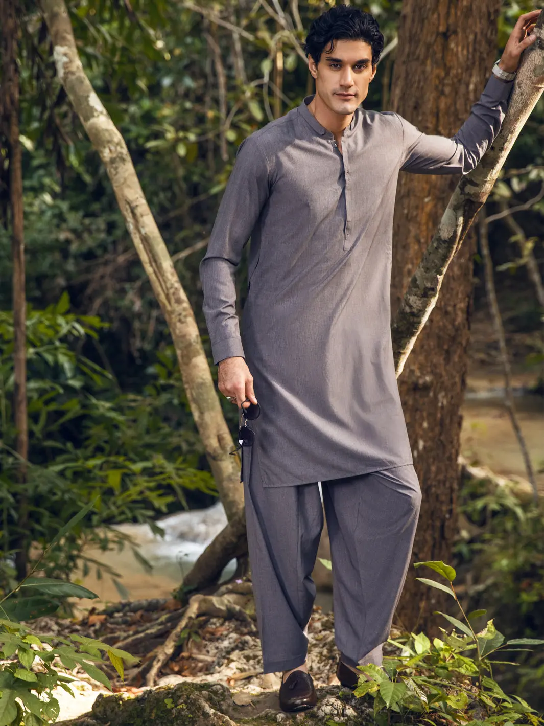 Grey Kameez Shalwar - Al-Ks-2826 1