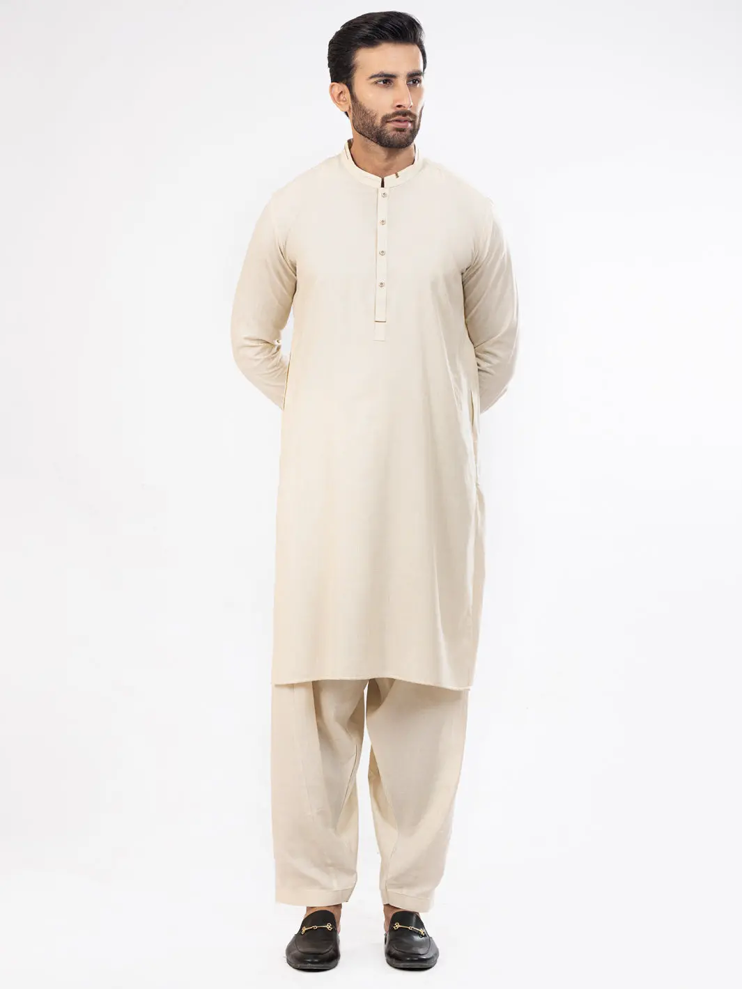 Cream Kameez Shalwar - Al-Ks-2832 1