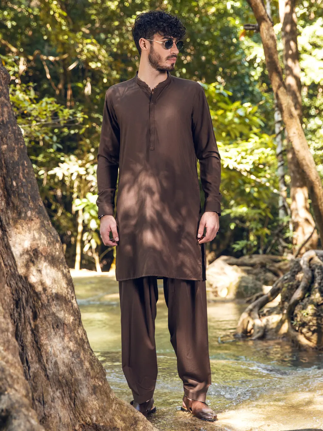 Brown Kameez Shalwar - Al-Ks-2838 1