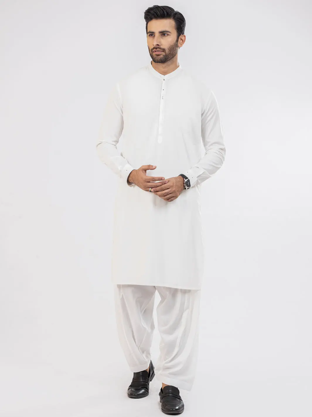 White Kameez Shalwar - Al-Ks-2839 1