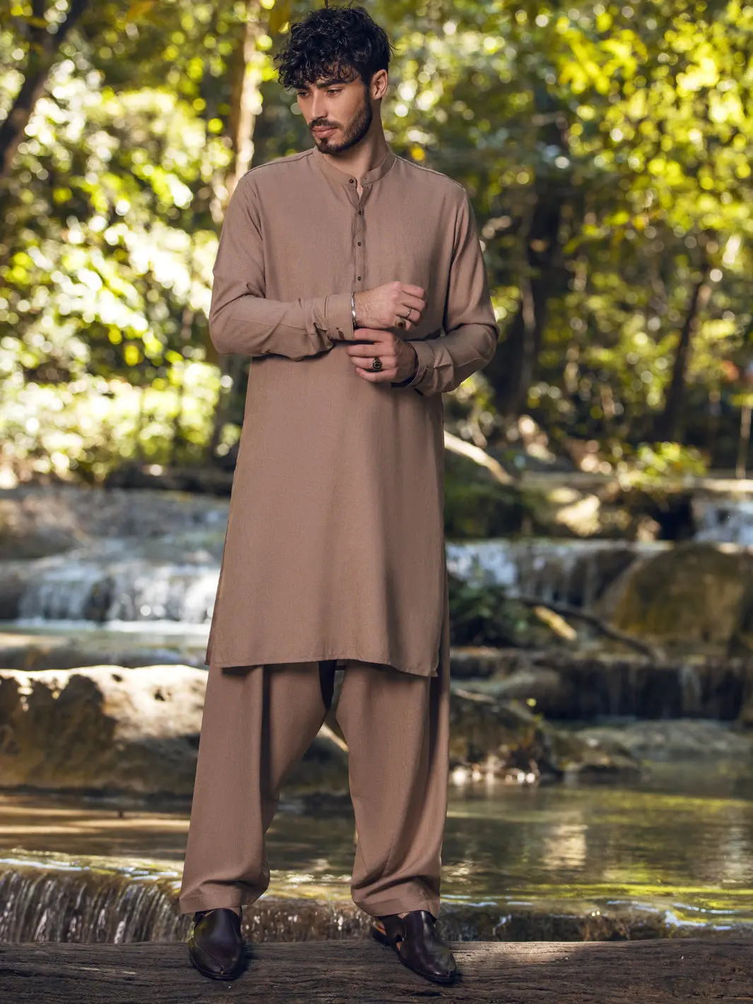 Beige Kameez Shalwar - Al-Ks-2847 1
