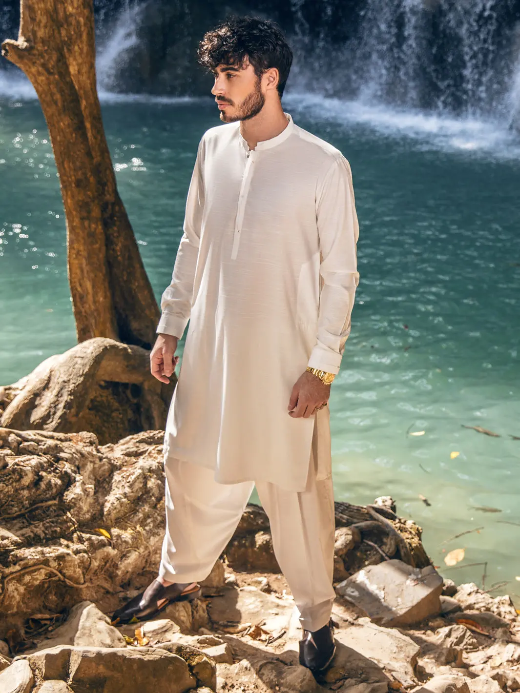 White Kameez Shalwar - Al-Ks-2851 1