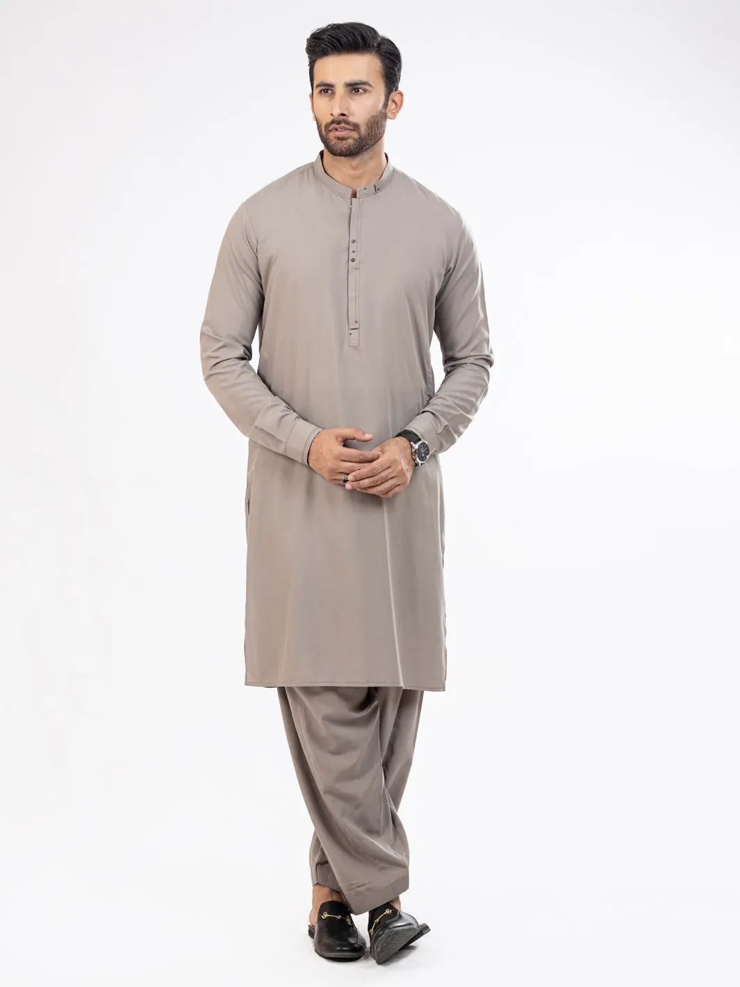 Light Grey Kameez Shalwar - Al-Ks-2865 1