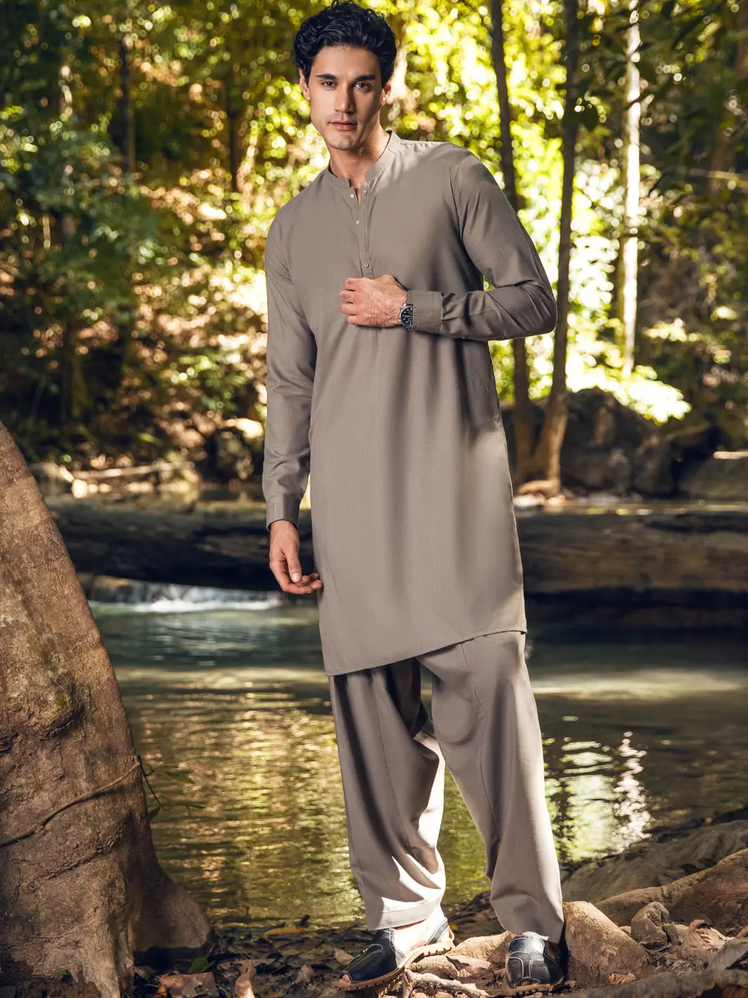 Green Kameez Shalwar - Al-Ks-2895 1