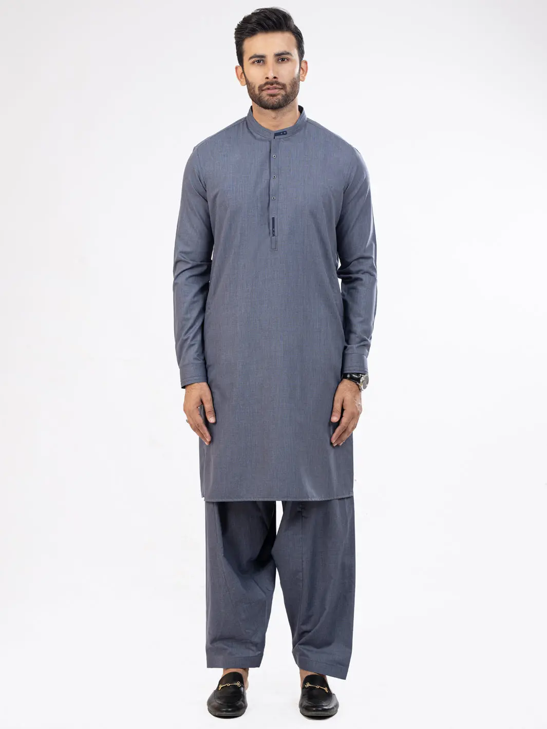 Bluish Grey Kameez Shalwar - Al-Ks-2903 1