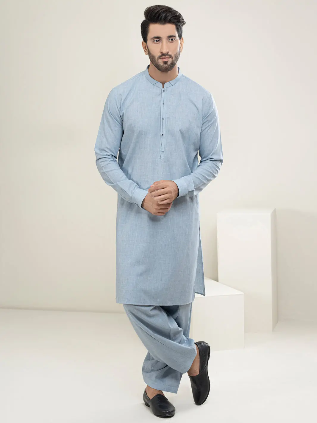 Light Blue Kameez Shalwar - Al-Ks-2946 1