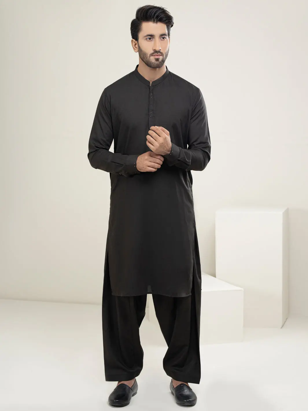 Dark Brown Kameez Shalwar - Al-Ks-2948 1