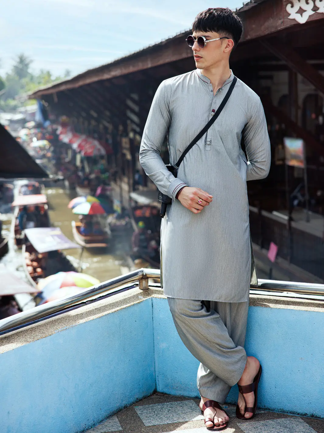 Light Grey Blended Kameez Shalwar - Al-Ks-2991 1