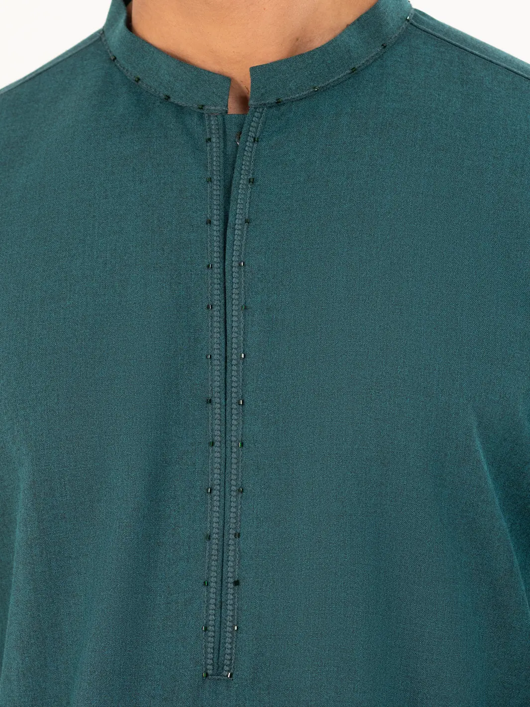 Green Semi-Formal Kameez Shalwar - Al-Ks-3161A 3