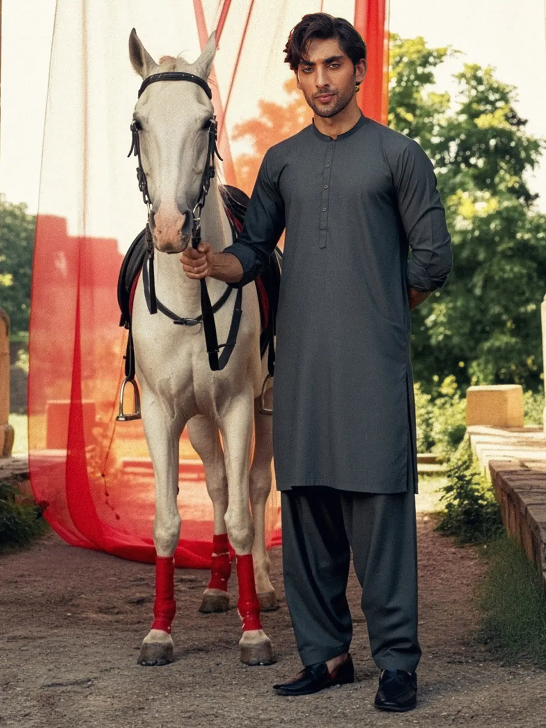Green Cut & Sew Kameez Shalwar - Al-Ks-3178 1