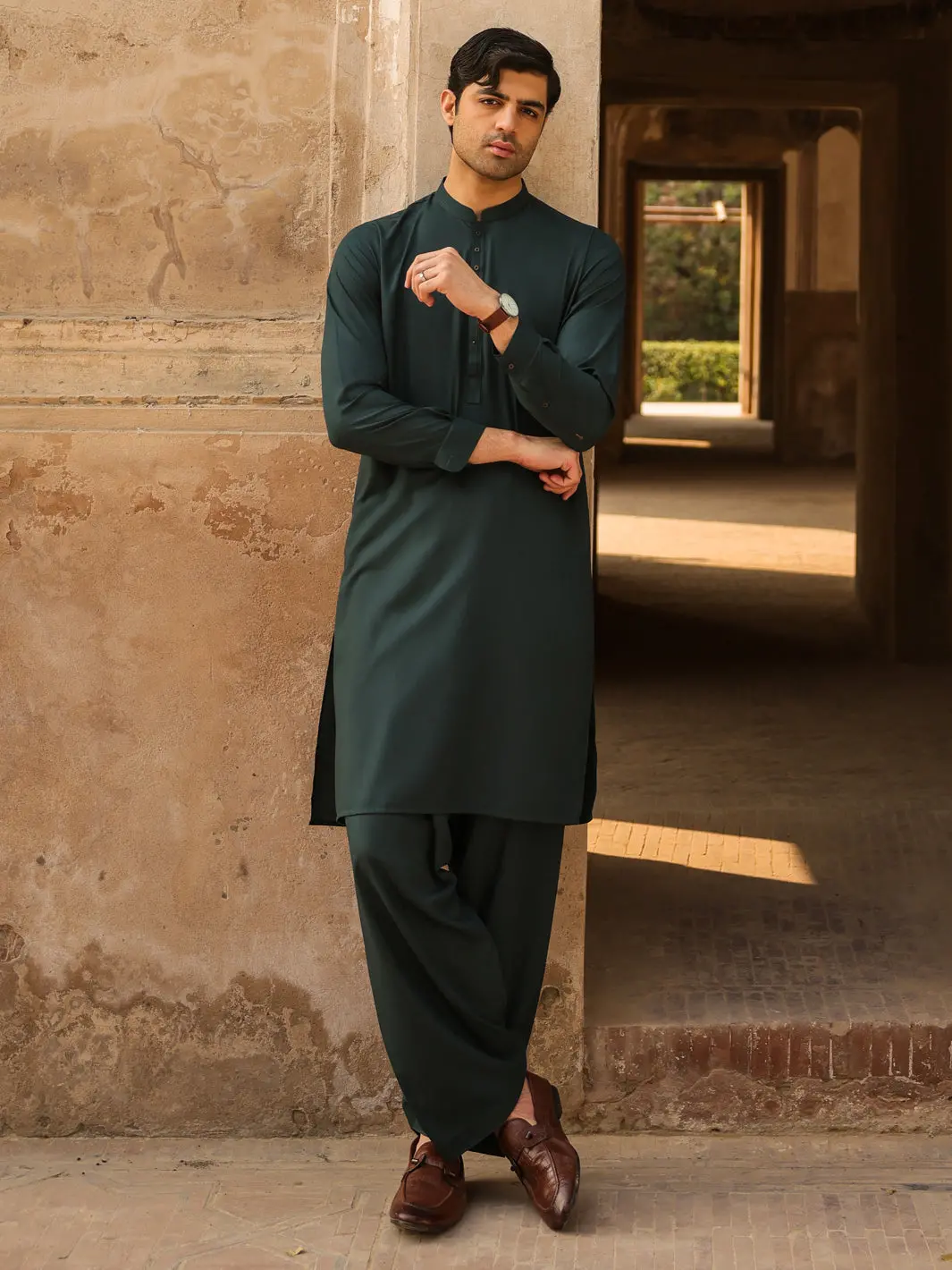 Green Cut & Sew Kameez Shalwar - Al-Ks-3260 1
