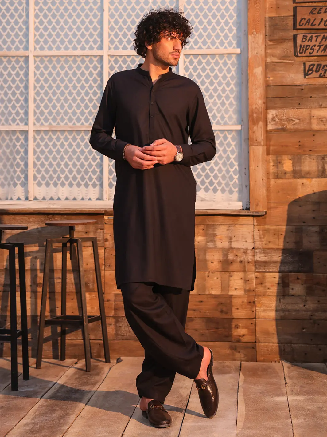 Dark Blue Kameez Shalwar - Al-Ks-3271 1