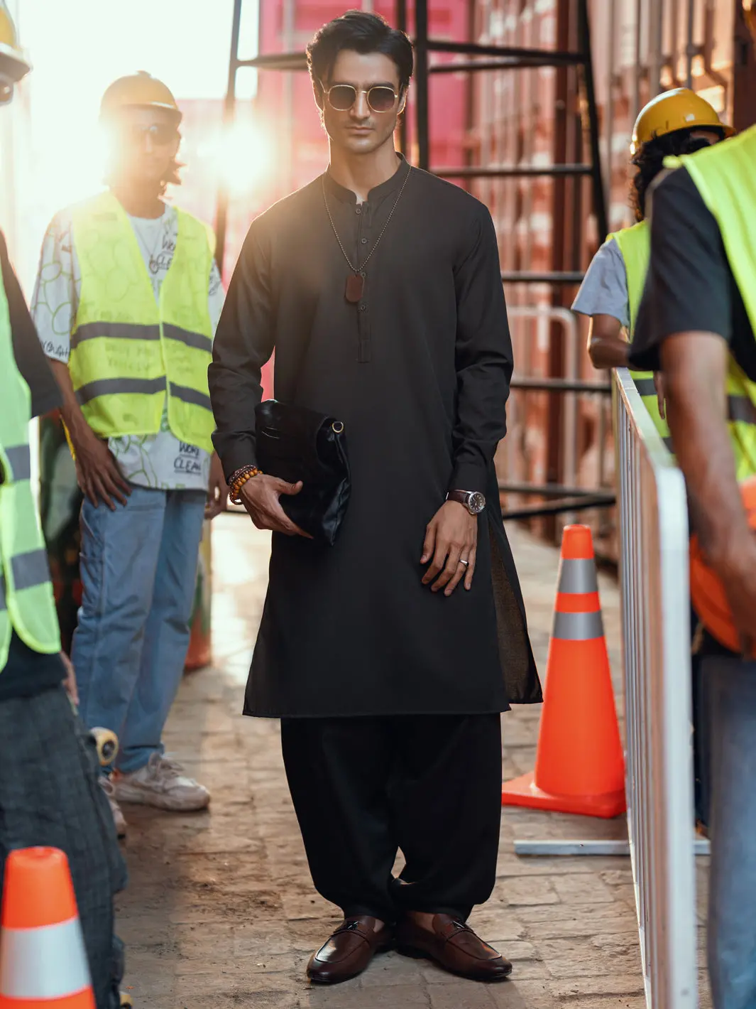 Dark Brown Kameez Shalwar - Al-Ks-3272 1