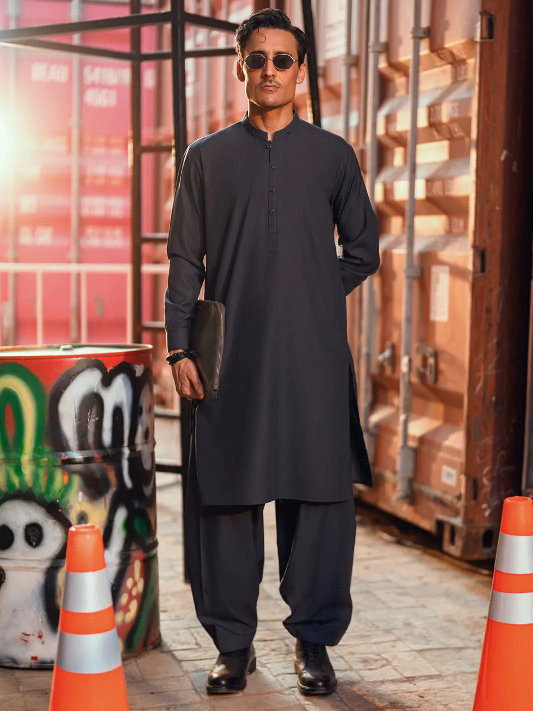 Grey Kameez Shalwar - Al-Ks-3287 1