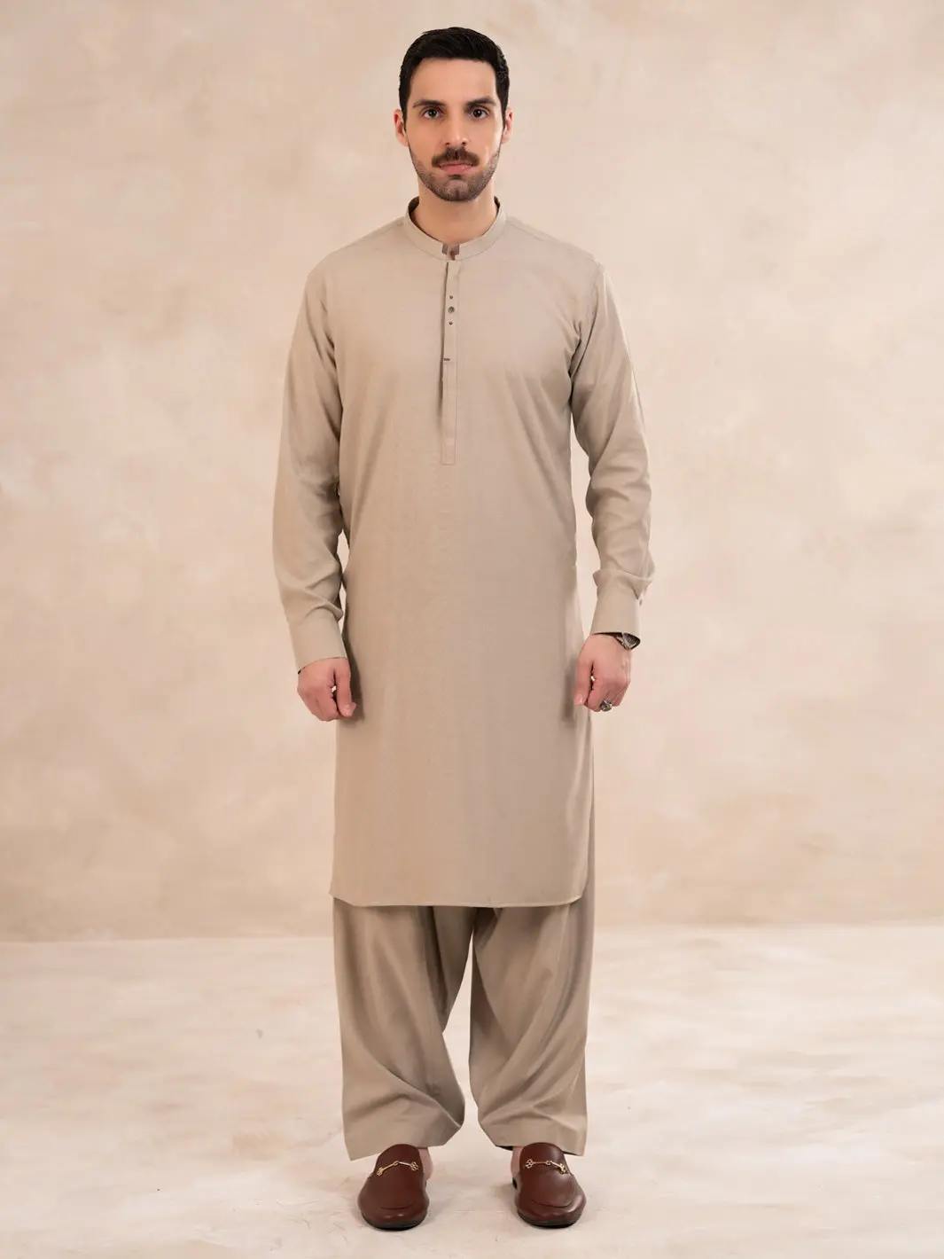 Fawn Cut & Sew Kameez Shalwar - Al-Ks-3304 1