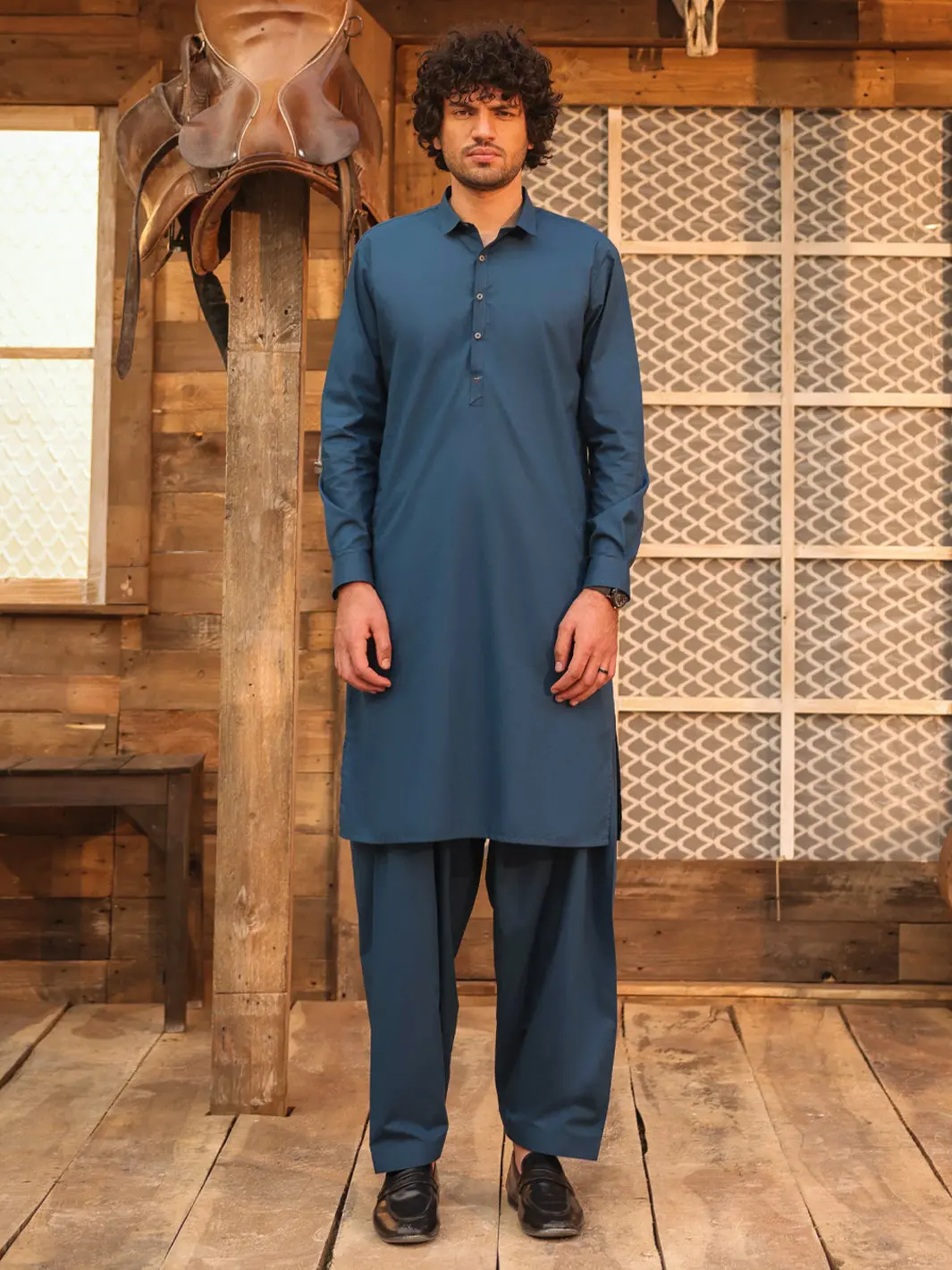 Blue Cut & Sew Kameez Shalwar - Al-Ks-3327 1