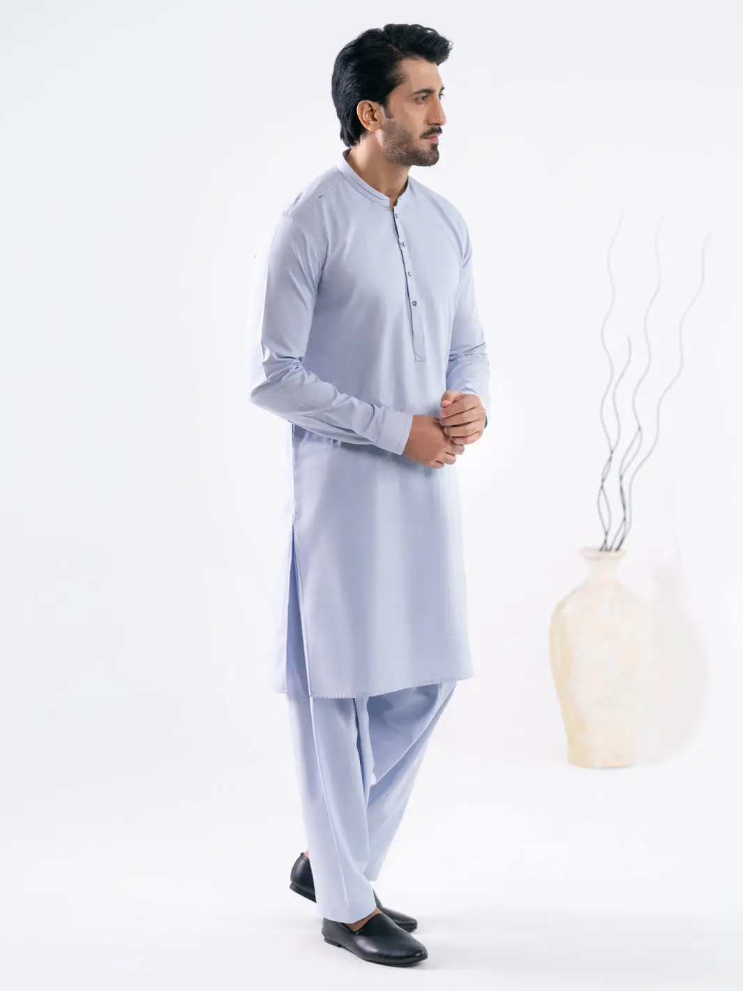 Sky Blue Cotton Cut & Sew Kameez Shalwar - Al-Ks-3328 1