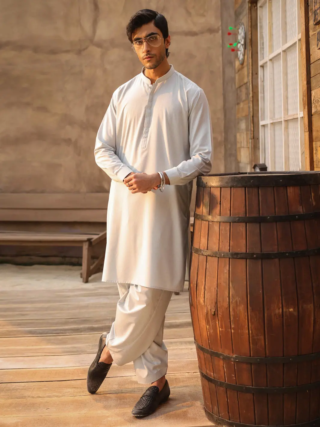 Light Blue Cut & Sew Kameez Shalwar - Al-Ks-3334 1
